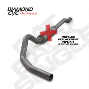 Ford F350 Performance Exhaust - Diamond Eye Performance - Cat Back, Single Rear Exit, Stainless Steel - `03-`07